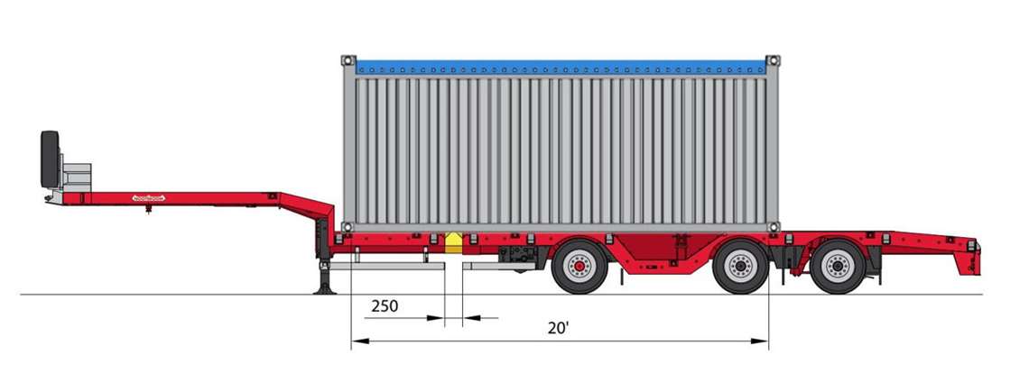 Nooteboom OSDS-48-03V(EBW) with 20 feet container