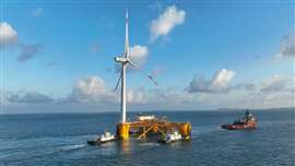 The completed offshore wind power and aquaculture platform in China