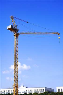 erected freestanding Manitowoc Potain MCR 305 luffing jib tower crane