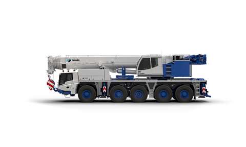 New blue and white Tadano AC 5.120-1 all terrain crane