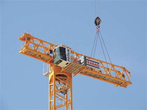 The Potain MDT 809 can  be assembled twice as  quickly as other cranes