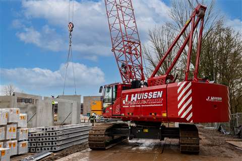 The crane will be used to handle precast concrete elements weighing up to 8-tonnes. 