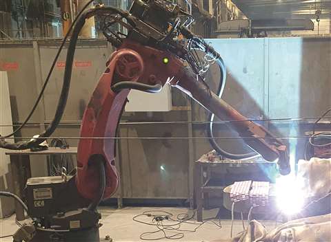 Huisman marked the start by welding pieces of S690 grade steel together using a robotic system