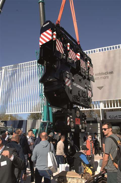 A 70 tonne hook block for the LR 12500-1.0  at the Liebherr stand